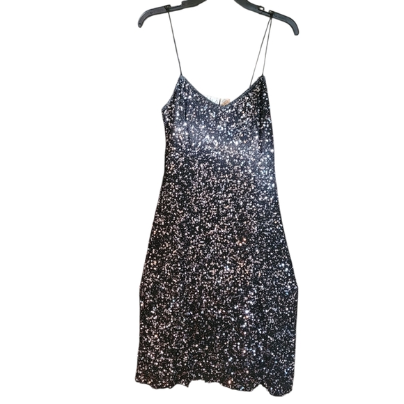 SCALA vintage sequin & beads black midi sheath dress - S.         G47 - Picture 5 of 5